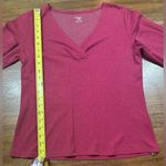Horny Toad Women’s Size M Red V-Neck Long Sleeve Pullover Short Photo 4