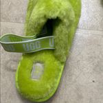 UGG  Vibrant Green Fluffy Slippers Photo 3