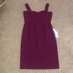 Dress the Population ‎ Nicole Sweetheart Sleeveless Sheath Dress Dark Magenta L Photo 3