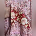 ZARA  High-Waisted Wide Leg Linen Blend Trouser Pants Size Small Paisley New Pink Photo 8