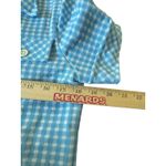 Vintage 1970s ZIO by Youngja Blue Gingham Short Sleeve Button Shirt Top Sz 9/10 Photo 4
