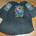 Southern Stitch Floral Embroidered Cottage Western Boho Coquette Festival Art to Wear Large Photo 0