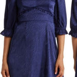 Collective Concepts  Zebra Jacquard Mini Dress Satin Blue M Photo 0