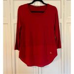 Michael Kors Michael  red crewneck blouse chiffon bottom size s Photo 1