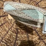 Michael Kors  Blue Tan‎ Leather  Belt - Silver Roller Buckle SIZE L 43” Diamond Photo 2