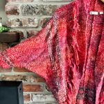 Anthropologie Sleeping On Snow Red Wool Fringe Cocoon Cardigan Sweater Photo 2