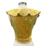 ZARA Yellow Paisley Ruffle Top Photo 1