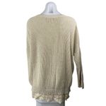 Pins and Needles Women's Beige Lace Hem Crewneck Long Sleeve Sweater Top Size S Photo 1