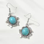 Bohemia Vintage Turquoise Necklace Earrings Jewelry Set Elegant Party Gift Photo 2