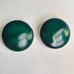 None Emerald Green Round Button Earrings Photo 0