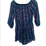 American Eagle 2/$30  Paisley Print Boho Off the Shoulder Romper Jumper XS Photo 2