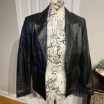 INC International Concepts Vintage Soft Leather Jacket Blazer One button Collar Pockets Crop Moto Photo 4