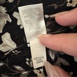 J. Jill Floral Print‎ Bell Sleeve Blouse Black White Keyhole Neck Top Size M Photo 8