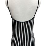 Max Mara Womens Size M Made In Italy Black & White Striped Tank Designer Photo 2