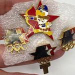 Vintage Olympic Mascots Pins Set 1980s Moscow Olympic Games Sam Eagle 1984 Red Photo 8