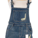 Wildfox  Solid Blue Artist Dungarees Denim Overalls Skirt - M Photo 0