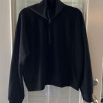 Prinbara Women’s Sweatshirt XL 1/4 Zip Boxy Black Photo 0