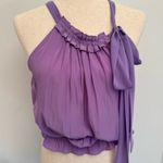 Ramy Brook Purple Ruffled Tie Front Blouse Photo 0