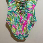 Lilly Pulitzer Size 0 Isle Lattice One Piece Swimsuit Swim Suit Shady Lady Palm Photo 9