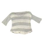 Free People V-Neck Sweater 3/4 Long Sleeve Green Cream Cotton Stripe Block Top M Photo 3