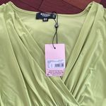 Missguided NEW  Maternity Ruched Wrap Dress Lime Green Sexy Mama Party Photo 3