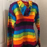 2000s Y2K vibe colorful multicolored boho zip up tiered celestial hoodie sweatshirt jacket long flare sleeve Photo 3