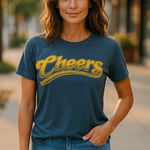 Cheers Mens Womens Tee Shirt T Shirt Size S Blue Yellow Gold Boston Bar NEW Gray Photo 0