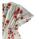 Polagram Womens  White Coral Floral Print Flowy Boho Ruffled Maxi Dress Plus 1X Photo 6