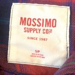 Women’s S/M Red Navy Plaid Flannel Long Sleeve Button Up Shirt Mossimo Small Photo 3