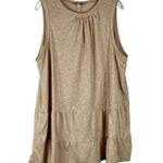 Elings Women’s Tan Sleeveless Tiered Tank Large Photo 0