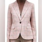 ZARA  Tailored Linen blend Plaid Blazer in Dusty Pink Size 10 Photo 6