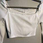 SheIn Cream Crop Top Blouse Long Sleeves SZ 10 Summer Casual Tee T Shirt Lace Photo 1