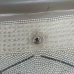 Vintage 60s Faux Pearl Clutch
Silver Beaded Bridal Purse Photo 1