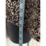 Nine West Tan/Black Animal Print Strap Detail Neck Cap Sleeve Blouse Size M Photo 2