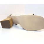 Steve Madden  Renley Raffia Block Heel Ankle Strap Sandals Bone Size 11 Prom 3.5" Photo 7