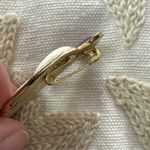 Tropical Bird Parrot Brooch Pin 2” Purple Ivory Enamel & Yellow Gold Tone Photo 2