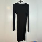 Wilfred Free Aritzia Black Long Sleeve Wrap Ruched Midi Dress Size Small Photo 8