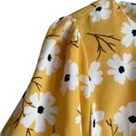 Why Dress Women Flowy Top M Yellow Floral Short Tiered Puff Sleeve Cottoncore Size M Photo 3