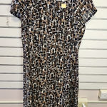 Olivia Matthews Olivia Matthew Brown and Yellow Geometric Print 20W Dress Photo 0