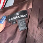 Vintage Dark Beaded Chocolate Donna Gray Formal Gown Evening Dress Floor Length Size 14 Photo 1