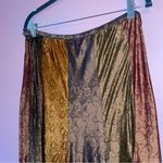 Chico's L Silk Blend Multicolor Satin Midi Skirt Boho Renaissance Photo 4