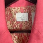 Emma James Wome Petite 16 Coral Linen Blend Blazer Jacket Lace Back Tie Career Photo 4