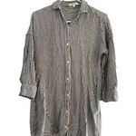 Madewell  Black and White Stripe Button Down Long Sleeve Shirt Dress Tunic Photo 0