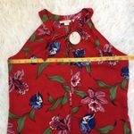 C&E  Women’s floral tassel red Bohemian Tunic halter top size Medium Photo 2