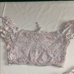 SheIn  Pink Puff Sleeve Ruched Crop Blouse Photo 4