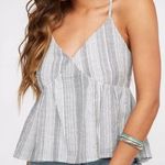 Peach Love Striped Babydoll Top Large Photo 0