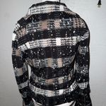 Free People  Jacket 8 Black Speckled Plaid Diagonal Zip Zipper Sleeve Pockets Photo 2