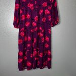 A New Day Dark Purple Floral Tiered Dress - , Womens Size S, Lightweight Photo 7