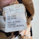 Rachel Zoe  Black Tan Linen Button Down Shirt Womens L Tie Front Beachy Summer Photo 3