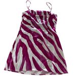 The East Order  Dress Womens Medium Rhea‎ White Pink Zebra Print Satin Mini Photo 5